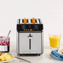 Chefman Smart Touch 2 Slice Digital Toaster, 6 Shade Settings, Crumb Tray - Stainless Steel