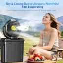 2026 Misting Fan, Portable Outdoor Fan with Oscillation, 80 Oscillating Fan with Remote, 3-Speed Leak-Proof Water Mist Fan with Dual Nozzles for Patio, Camping, Garage, RV - Ideal Summer Gift
