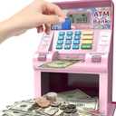 ATM Piggy Bank for Kids, Kids Bank for Real Money with Debit Card, Coin Recognition, Target Setting, Bill Feeder, Balance Calculator, Savings Machine Box, Gifts for Teen Boys Girls