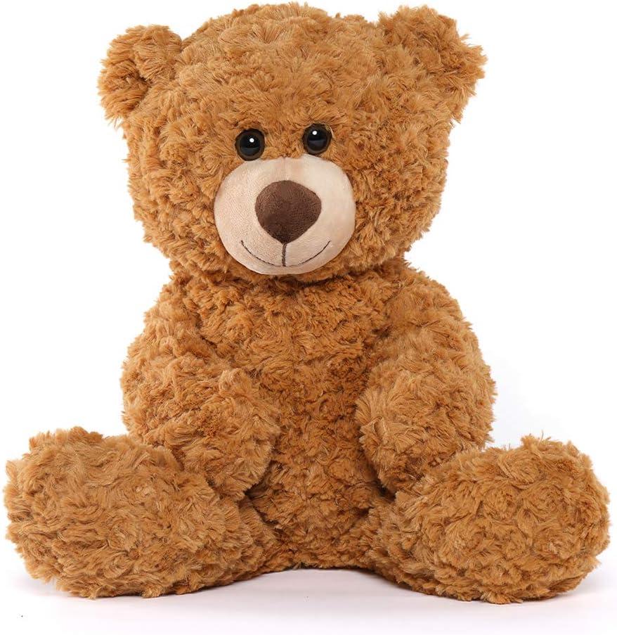 Tezituor Small Teddy Bear Stuffed Animals 18inch, Cute Teddy Bear Plush Toys for Kids Girl Boy, Christmas Bear Plushie Gift for Girlfriend Boyfriend Women Wife, Brown