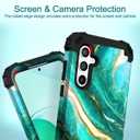 2 x Hocase for Galaxy S23 FE Case, Heavy Duty Shockproof Protection Soft Silicone Rubber+Hard Plastic Bumper Hybrid Protective Case for Samsung Galaxy S23 FE 5G (6.4") 2023 - Emerald Green