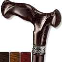 Asterom Walking Cane for Men & Women - Handmade, Ergonomic, Wooden Canes - Cool Walking Sticks for Seniors (32 Inch, #1 Walnut)