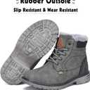 Mishansha Boy's Girl's Winter Snow Boots Waterproof Kids Hiking Boots Cold Weather Outdoor Fur Lined Warm Walking Boot Shoes (7.5 Toddler, Grey)