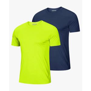 MAGCOMSEN 2 Pack Men's Short Sleeve Dry Fit Athletic Shirts UPF 50+ Running Gym Workout Tops Moisture Wicking Cooling Shirts 2XL
