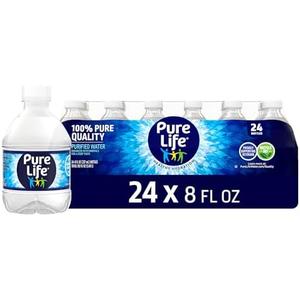 Pure Life Purified Water Bottles, 24 Pack - Still Bottled Water Enhanced with Minerals for a Crisp Taste, Plastic Bottles - 8 Fl Oz