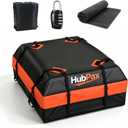 15 Cu Ft. Car Rooftop Cargo Carrier Bag Car Roof Top Bag Cargo Carrier | Fit All Vehicle with/Without Rack, Includes Anti-Slip Mat, 8 Reinforced Straps, 6 Door Hooks, Luggage Lock