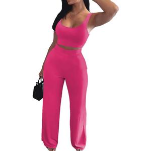 Nimsruc 2 Piece Outfits for Women Casual Sweat Sets Tracksuits (Medium, 8083 Rose Red)