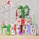 3 x GIOLNIAY Candy Canes Christmas Wrapping Paper for Kids Adults - Holiday Gift Wrap Red Bows, Candy Canes & Ornaments - 4 Jumbo Sheets, 28" x 40" Each (31 sq. ft ttl), Easy to Store