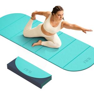 ILILI Foldable Yoga Mat, 10mm Thick, 75x26 Inch Extra Long, Exercise Mat