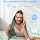 Cooling Comforter, Soft & Breathable Lightweight Blanket for Hot Sleepers, All-Season Cooling Blanket 90"x90" Queen Size, Green