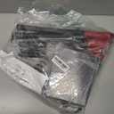 Heeyoo Dog Pooper Scooper, Dog Poop Tray and Rake Set, Pet Waste Removal Scoop with Long Adjustable Sectional Stainless Handles, 2 Pieces (Black/Red)