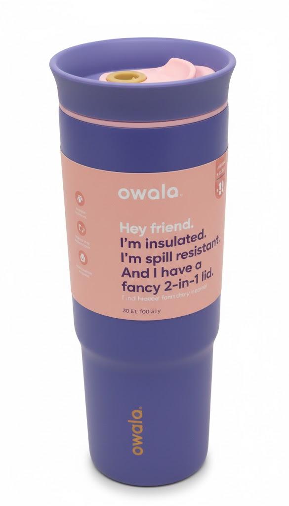 Owala 2in1 Lid 24 oz Purple with Pink Accents - No Straw