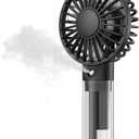 TOPK Portable Misting Fan - Rechargeable Handheld Personal Spray Water Mist Fan 32ml Water Tank Mini Cooling Hand Fans for Travel, Outdoors, Makeup, Camping, Home, and Office Use (Black)