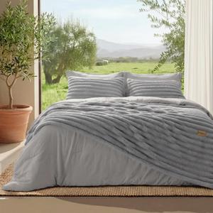 Bedsure 2-in-1 Comforter Set, Detachable Blanket, Grey Oversized King
