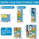 MAGINELS Kids Closet Organizers and Storage, 12 Cube Storage Organizer, Portable Closet Organizer Cubes Shelves for Clothes, Bedroom, Kids Room, Bathroom, Wardrobe, Garment Racks,Cube(14x14inch)