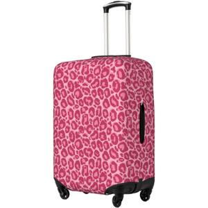 Pink Leopard Travel Luggage Covers Elastic Washable Suitcasee Protector Travel Suitcase Baggage Covers For Kid And Adult Travel Case, M (Fit 22-24 Inch Luggage