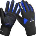 INBIKE Winter Cycling Gloves for Men Women Cold Weather Thermal Windproof Gel Bike Gloves Touch Screen (Large, Blue)