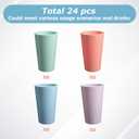 24 Pcs Unbreakable Plastic Cups Set, 20 oz Reusable Plastic Cups, Stackable Water Tumblers, Drinking Cup for Kitchen, Outdoor, BPA-free, Dishwasher Refrigerator and Microwave Safe (20 oz, 4 Colors)
