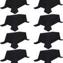 8 Pack Black Tablecloths 90 x 132 Inch Rectangular Table Cloths for Rectangle Tables 6ft, Wrinkle Resistant Black Table Cloth Washable Polyester Fabric for Buffet Wedding Party Banquet