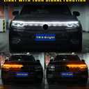 Dynamic Scan Start Up Hood Light Strip Sequential Flowing Turn Signal Lights Flexible DRL Daytime Running Light Car Led Light Strip Exterior,Dual Color Amber White Switchback 12V 70inch (1 Set)
