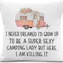 Camper Gifts Pillow Covers 18x18 Inches, Funny Sarcastic Decorative Pillowcase Cases, Camping Gifts for Women Throw Pillow Covers for Couch Sofa Bed Home Room Decor
