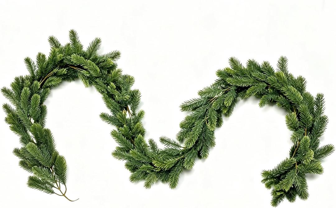 6.56Ft Christmas Norfolk Pine Garlands Real Touch Artificial Pine Cedar Garland for Mantle Cabinet Staircase Banister Door Table Centerpiece Indoor Outdoor Xmas DecortionsGreen