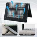 DTangLsm for MacBook Pro 14 inch Case 2026 M5, 2025 2024-2021 M4 M3 M2 M1 A3426 A3427 A3434 A3112 A3185 A3401 A2918 A2992 A2779 A2442 Pro Max, Textured MacBook Pro 14 Leather Case&Keyboard Cover, Green