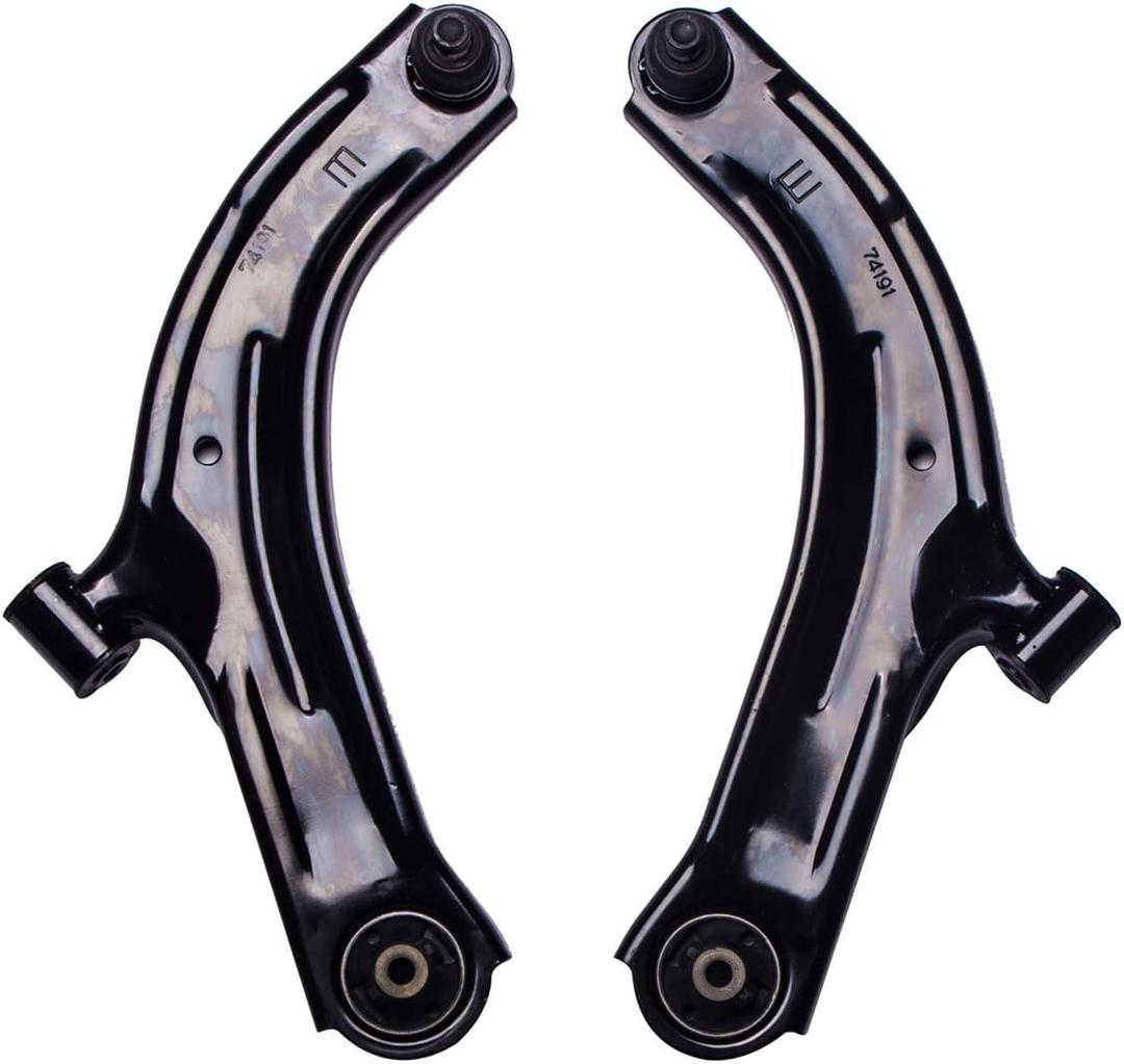 Front Lower Control Arm and Ball Joint Assembly Compatible With Nissan Cube Tiida Versa Driver Passenger Side AUQDD 2PCS K620566 K620567 Left Right Professional Suspension