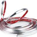 32Ft Automotive Chrome Trim Molding 1/2"(12mm) Universal Car Side Molding(Self Adhesive) UV Protected Decorative Scratch-Proof for RV Truck Motor Exterior Interior Door Window Bumper