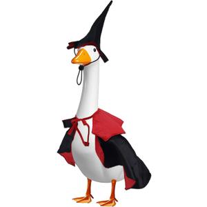 Halloween Goose Outfit, Spooky Clothes Set for 23 Inch Porch Goose Decor Funny Outdoor Garden Lawn Yard Patio Statue Art (Vampire Style)