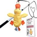 Flirt Pole for Dogs Heavy Duty - Multi-Sensory Tough Chase Toy for Medium & Large Breeds – Extra Strong 35" Dog Teaser Wand for Backyard Play, Training and Interactive Fun (Duck)