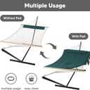 SUNCREAT Hammocks Two Person Hammock with 12ft Stand Included, Max 475lbs Capacity, Heavy Duty Free Standing Hammock, Dark Green