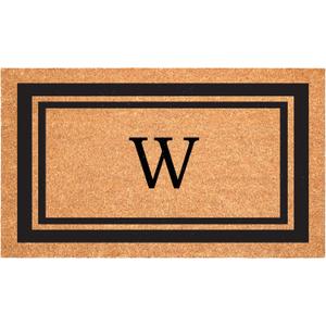 Calloway Mills 152962436W Black Border 24" x 36" Monogram Doormat, (Letter W)
