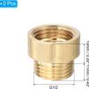 PATIKIL Shower Head Extension Arm, 2 Pack Brass G1/2 Male to Female Thread 20mm Length Pipe Fitting Shower Head Extender