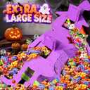 Large Witch Pinata (24.4 X 12.4 X 3 In) | Pumpkin Halloween Piata - Trick-or-Treating Party Kit with Stick, Blindfold, Rope for Kids' Party & Spooky Theme Celebrations