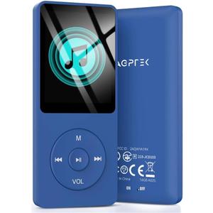 AGPTEK A02S 16GB MP3 Player, 70 Hours Playback Lossless Sound Music Player, Supports up to 128GB, Dark Blue