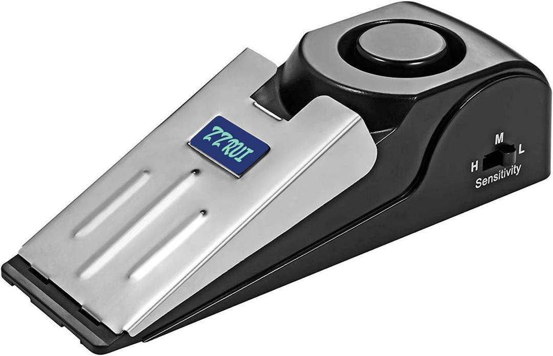 ZZRUI Door Stop Alarm with 120dB Siren, Portable Wedge Door Stopper Security Alarm for Travel, Home, Apartment, Hotel, Entry Alert & Self Defense Device  1 Pack