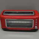 DASH Clear View Toaster - Compact Design with 7 Browning Levels & Clear-View Window, Extra-Wide Slot Large Toaster, 1-Touch Defrost, Reheat & Bagel Functions - Easy Clean Up Crumb Tray (Red)