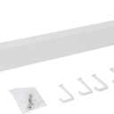 Laundry Retractable Drying Rack, Wall Mounted Telescopic Rack with 8 Hooks, 60cm Foldable Design for Balcony Indoor Window, Premium Space Aluminum Material, Multifunction Clothes (White)