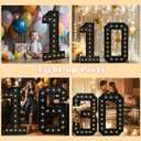 4FT Marquee Light Up Numbers, Black Giant Marquee Number Big Mosaic Number for 25th Birthday Party Decorations Backdrop 25 Anniversary Decor, Pre-Cut Frame Large Number 25