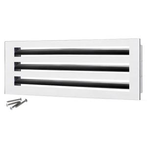 24x6 Modern AC Vent Cover – Decorative Air Vent Register Grille, Linear Slot Diffuser, Adjustable Airflow, Quiet Operation, HVAC Vent Cover for Ceiling, Wall & Floor, White Aluminum Alloy