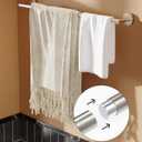 Brushed Grey Towel Bar, 22 Inch 304 Stainless Steel Towel Rack Bathroom, Towel Holder Brushed Grey Wall Mount, Total Length 24 Inch