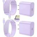 FEEL2NICE iPhone Charger Fast Charging 2 Pack Type C Wall Charger Block with 2 Pack [6FT&10FT] Long USB C to Lightning Cable for iPhone 14/ 13/ 12/ 12 Pro Max/ 11/ Xs Max/ XR/ X, AirPods Pro, Purple