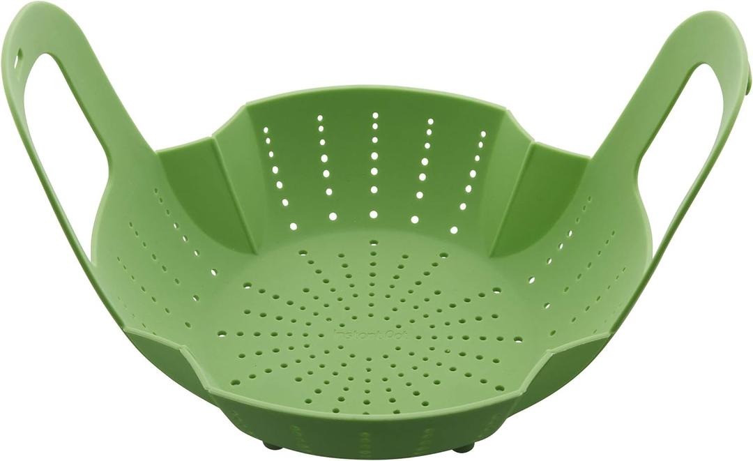 Steamer Basket, Silicone (Compatible with 6-quart and 8-quart cookers, Green)