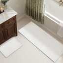 TYUU Bath Mat Set 2 Piece, Thin Bathroom Rugs Non Slip Washable Quick Dry, 16"x24" + 24"x60"