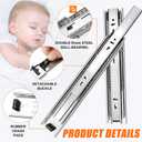 14 inch Drawer Slides 4 Pairs (8pcs) 3 fold Full Extension Side Mount Cabinet Drawer Glides 14" Silver Cabinet Rails for Dresser, Cabinet, Kitchen,Trash Can, Wardrobe 100 LB Capacity