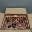 Retrospec Apollo Detachable Front Bike Basket Steel Half-Mesh with Integrated Detachable Hooks and Built-In Handle, Easy Assembly and Portability for Bicycles (Blush)