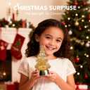 Christmas Snow Globe, Water Glitters LED Lighted Snow Globes Christmas Tree Tabletop Decor - Yellow