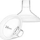 PumpMom-us 24mm Oval Flange Breast Shields Compatible with Medela Breast Pump Parts, Replace Flange for Pump in Style Parts Symphony Parts Swing Maxi Harmony and Personalfit Flex (2 Count (Pack of 1))