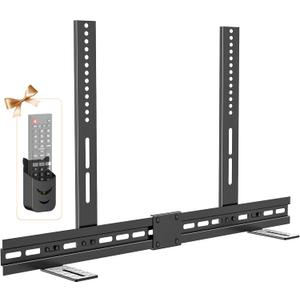 Durable Soundbar TV Mounts for Samsung/LG/Sony/Vizio Soundbar Mount Under TVs | Height Adjustable Sound bar TV Mounting Bracket 35 Lbs Capacity with Remote Holder No Drilling Install